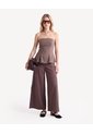 Pantalón Culotte Con Aberturas  Para Mujer Café Seven Seven de Seven Seven