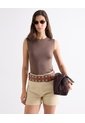 Camiseta Tejida Escote Redondo  Para Mujer Café Seven Seven de Seven Seven
