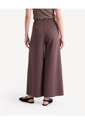 Pantalón Culotte Con Aberturas Para Mujer Café Seven Seven