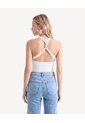 Camiseta Halter Con Tiras Cruzadas  Para Mujer Crudo Seven Seven de Seven Seven