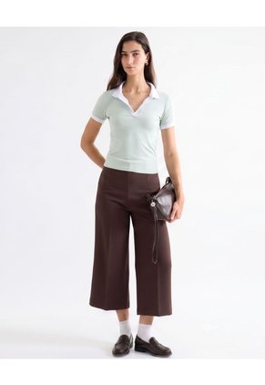 Polo Con Acabados De Contraste Para Mujer Menta Seven Seven