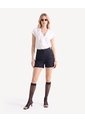 Blusa Con Volantes Y Abotonadura  Para Mujer Crudo Seven Seven de Seven Seven