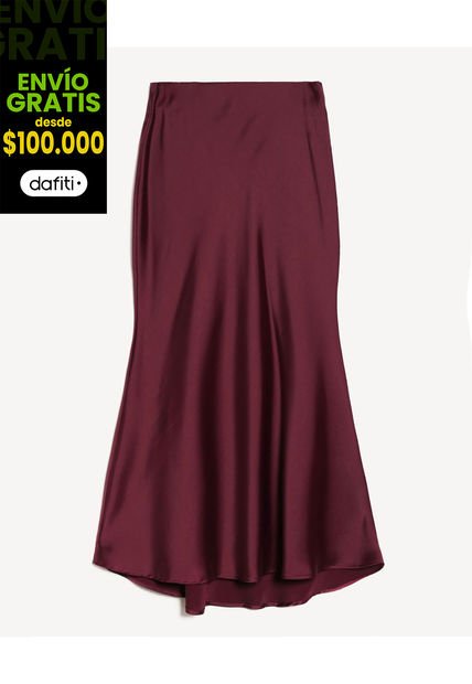 Falda Para Mujer Medio Color Vino Marca Seven Seven #28140957