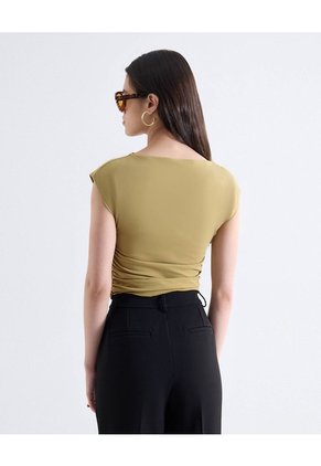 Blusa Recogidos Laterales Para Mujer Verde Seven Seven