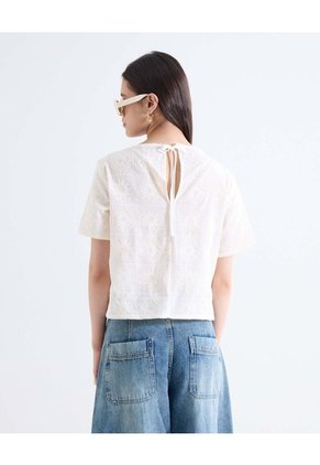 Blusa Nudo En Espalda  Para Mujer Crema Seven Seven