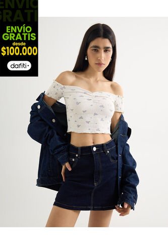 Camiseta Para Mujer Manga Corta Moda Color Crudo Marca Seven Seven #28096234 Seven Seven