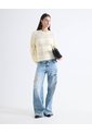 Saco Texturizado Cuello Redondo  Para Mujer Crudo Seven Seven de Seven Seven