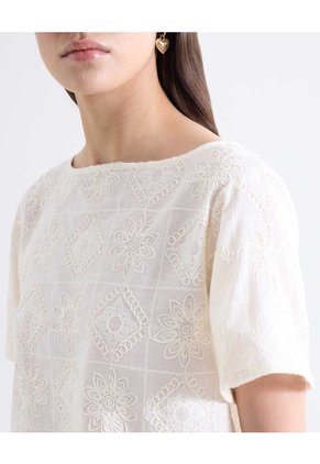Blusa Nudo En Espalda  Para Mujer Crema Seven Seven