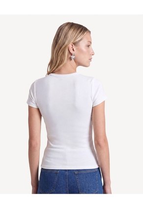 Camiseta Ajustada Con Estampado Para Mujer Crudo Seven Seven