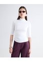 Camiseta Cuello Perkins  Para Mujer Crudo Seven Seven de Seven Seven