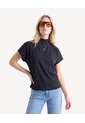 Blusa Cuello Alto Con Drapeado  Para Mujer Negro Seven Seven de Seven Seven