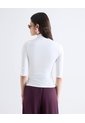 Camiseta Cuello Perkins  Para Mujer Crudo Seven Seven de Seven Seven