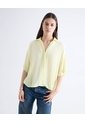 Blusa Camisera Texturizada  Para Mujer Amarillo Seven Seven de Seven Seven