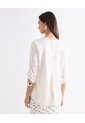 Blusa Satin Escote En V  Para Mujer Crudo Seven Seven de Seven Seven