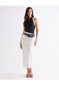 Falda Mesh Con Puntos Decorativos  Para Mujer Crudo Seven Seven de Seven Seven