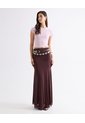 Falda Midi Con Recogido Sutil  Para Mujer Vino Seven Seven de Seven Seven