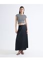 Falda Maxi Satín  Para Mujer Negro Seven Seven de Seven Seven