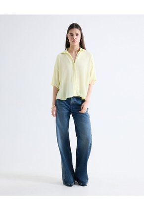 Blusa Camisera Texturizada  Para Mujer Amarillo Seven Seven