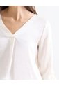 Blusa Satin Escote En V  Para Mujer Crudo Seven Seven de Seven Seven