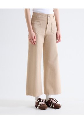 Jean Retro Tono Arena  Para Mujer Taupe Seven Seven