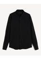 Camisa Regular Cuello Gales  Para Hombre Negro Seven Seven de Seven Seven