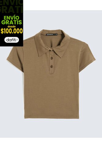 Polo Para Mujer Manga Corta Color Verde Marca Seven Seven #28110010 Seven Seven