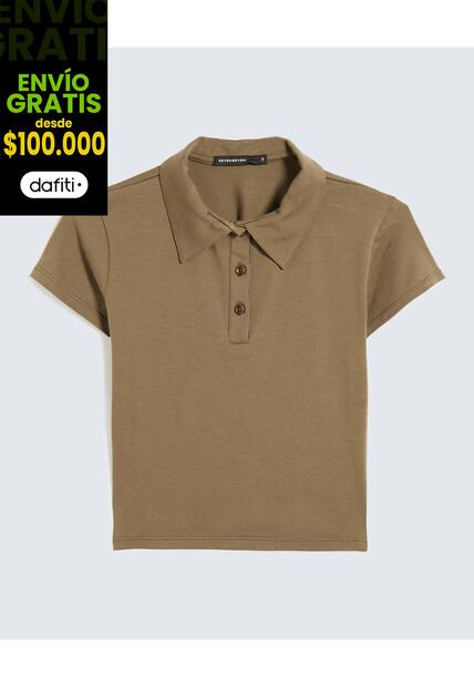 Polo Para Mujer Manga Corta Color Verde Marca Seven Seven #28110010