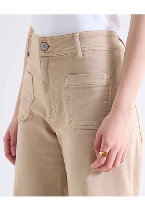 Jean Retro Tono Arena  Para Mujer Taupe Seven Seven