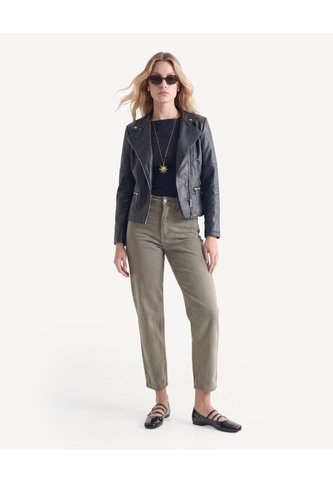Jean Mom Verde Desgastado  Para Mujer Verde Seven Seven Seven Seven