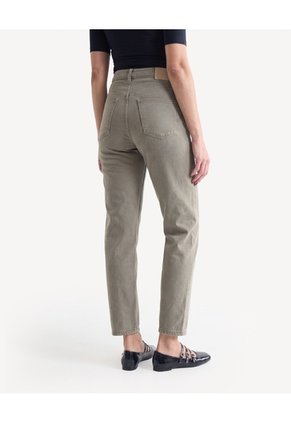 Jean Mom Verde Desgastado  Para Mujer Verde Seven Seven