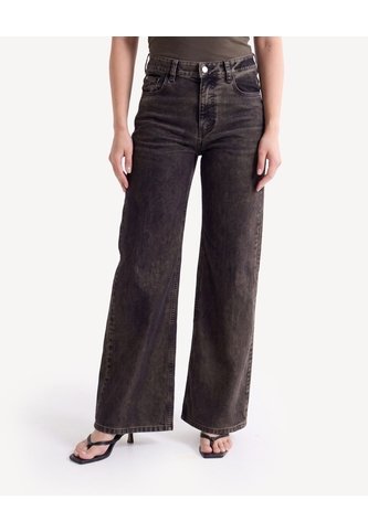 Jean Wide Leg Velvet  Para Mujer Negro Seven Seven Seven Seven