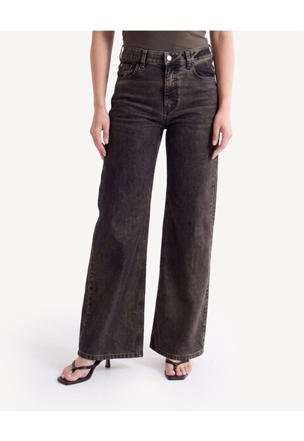 Jean Wide Leg Velvet  Para Mujer Negro Seven Seven