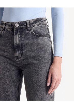 Jean Wide Leg Acid Wash  Para Mujer Negro Seven Seven