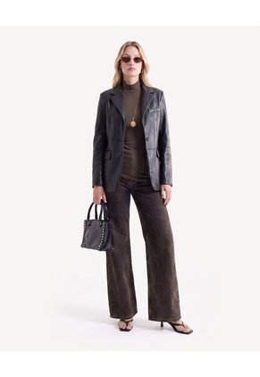 Jean Wide Leg Velvet  Para Mujer Negro Seven Seven