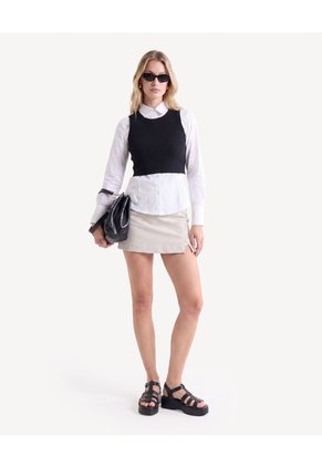 Skort Sastre  Para Mujer Taupe Seven Seven