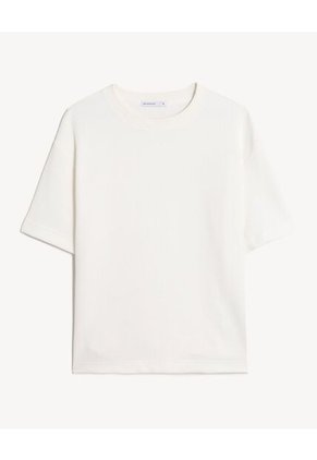 Camiseta Oversize Texturizada Para Hombre Blanco Seven Seven