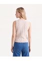Chaleco Tejido Bicolor  Para Mujer Beige Seven Seven de Seven Seven