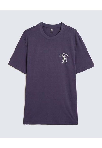 Camiseta Para Hombre Manga Corta Cuello Redondo Color Morado Marca Seven Seven #45092750