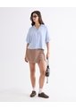 Skort Pareo Con Lazo Lateral  Para Mujer Café Seven Seven de Seven Seven