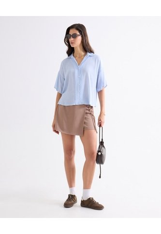 Skort Pareo Con Lazo Lateral  Para Mujer Café Seven Seven Seven Seven