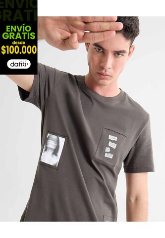 Camiseta Para Hombre Manga Corta Cuello Redondo Color Gris Marca Seven Seven #45092666 Seven Seven