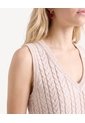 Chaleco Tejido Bicolor  Para Mujer Beige Seven Seven de Seven Seven