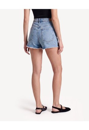 Short Denim Con Desgaste Para Mujer Azul Seven Seven