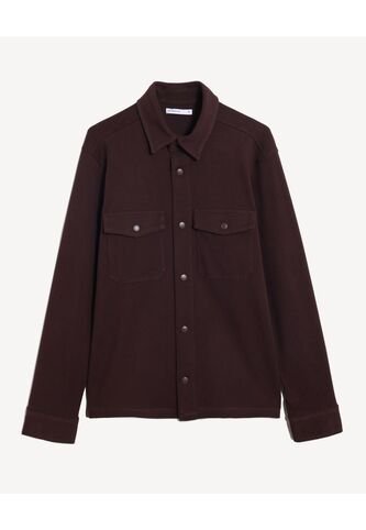 Sobrecamisa Texturizada  Para Hombre Café Seven Seven Seven Seven