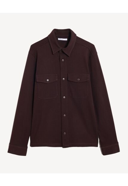 Sobrecamisa Texturizada  Para Hombre Café Seven Seven