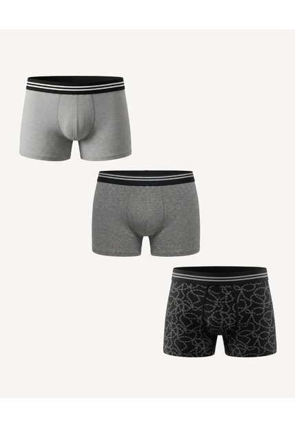 Bóxer Corto Estampados Surtidos Pack X3 X3 Para Hombre Gris Seven Seven
