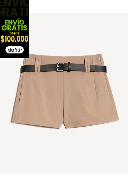 Short Para Mujer Multiusos Plano Color Taupe Marca Seven Seven #28191091
