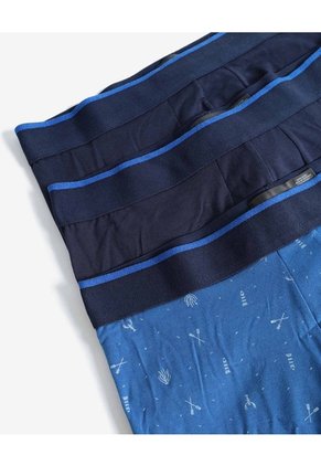 Bóxer Medio Pretina Ancha Pack X3 X3 Para Hombre Azul Seven Seven