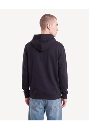 Hoodie Básico Pesado Para Hombre Negro Seven Seven