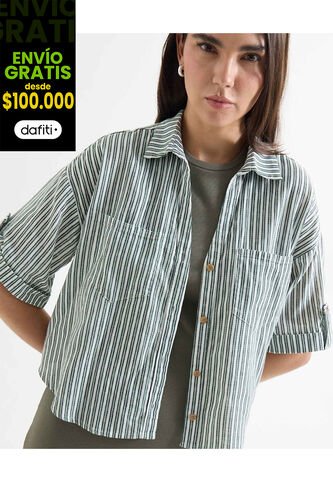 Blusa Para Mujer Manga Corta Color Verde Marca Seven Seven #28124012 Seven Seven